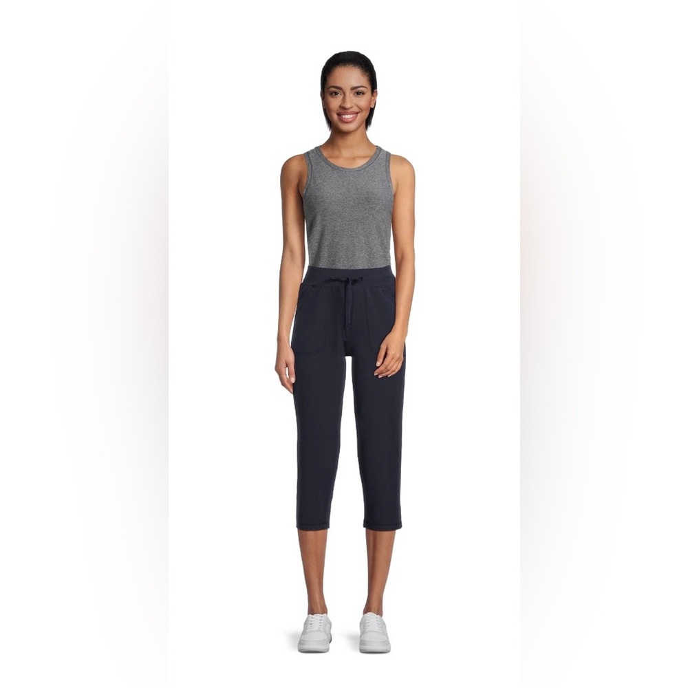 *2 Pack* Athletic Works Navy Stretch Pull-On Mid-Rise Active Capri Knit Pants - Picture 5 of 10